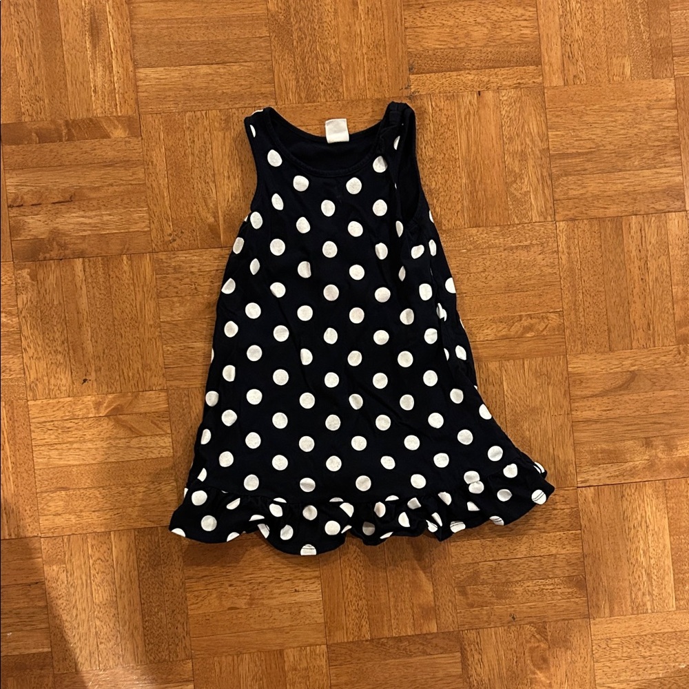 GAP Navy and White Polka Dot Kids Dress